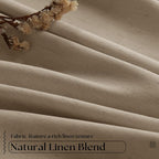 Light Brown Pinch Pleated Full Blackout Curtains Linen Blend 80 Inches Long | - Image 5