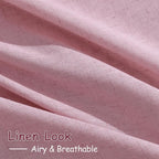 Rose Linen Curtains 108 Inches Long 2 Panels Set - Image 4
