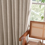YoungsTex Dark Oatmeal Linen Curtains 54 Inch Length, Bronze Grommet Light - Image 8
