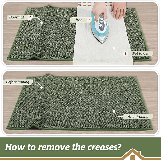 BEQHAUSE Dirt Trapper Door Mat 32" x 48", Non-Slip Washable Doormats, Low - Image 9