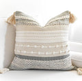 Gray Boho Throw Pillow Cover 20x20 Grey Decorative Accent Pillow by BlissBlush