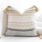 Gray Boho Throw Pillow Cover 20x20 Grey Decorative Accent Pillow by BlissBlush