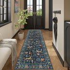 DUKINO 2x10 Kitchen Runner Rug, Soft Non Slip Animal Washable Rug Navy Blue | - Image 5