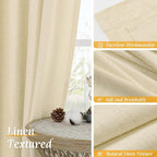 45 Inch Length Beige Short Linen Curtains - Image 7