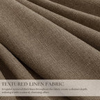 Latte Pleated Linen 100% Blackout 84 Inch Curtains - Image 2