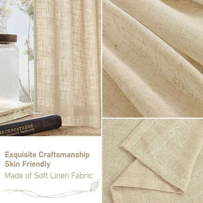 Linen Kitchen Curtains 30 Inch Length - Image 6