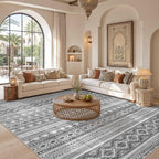 cotiled 10x12 Area Rugs Washable Boho Living Room Rug Beige Grey | Solve Modern - Image 5