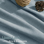 Light Blue Linen Curtains 80 Inches Long 2 Panels Set - Image 5
