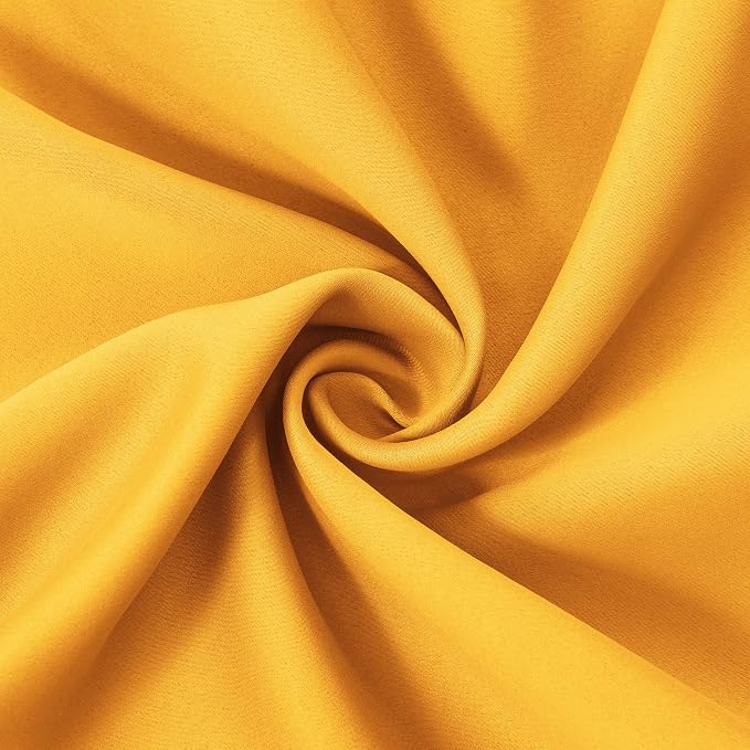 Yellow Blackout Curtains 34 x 54 Inch Length/Set of 2 Curtain Panels/Thermal - Image 4