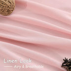 Pink Linen Curtains 84 Inch Length 2 Panels Set - Image 6