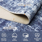 8x10 Washable Area Rug for Living Room Bedroom: Non-Slip Modern Navy Blue | - Image 4