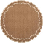 GarveeHome Round Rugs 4ft Scalloped Washable Small Circle Rug - Image 4