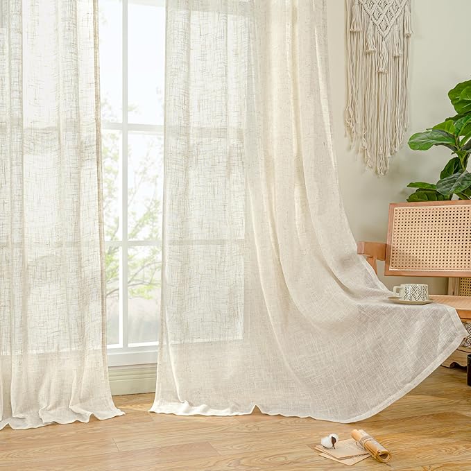 Light Filtering Linen Curtains 84 inches Long - Image 9