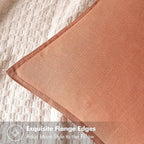 MIULEE Decorative Linen Pillow Covers 20x20 Inch Coral | Boho Farmhouse​ - Image 2