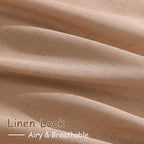 Peach Linen Curtains 96 Inches Long Set - Image 3