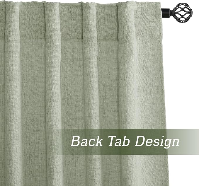 RYB HOME Sheer Curtains 102 inches, Extra Long Floor to Ceiling Curtains | Half - Image 2