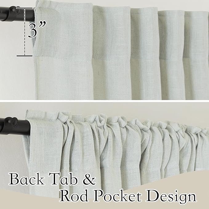 RYB HOME Linen Semi Sheer Curtains - Image 2