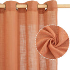 Burnt Orange 78 inch Linen Curtains - Image 2