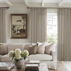Taupe Burlywood Pinch Pleat Linen Curtains 102 Inches Long 70 Inch Wide | Light by Twodrapes