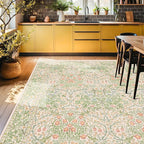 Vintage Washable Beige Green 10x14 Rug - Image 4