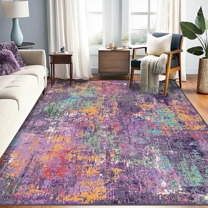 RELEANY Washable 9'x12' Abstract Area Rug by RELEANY