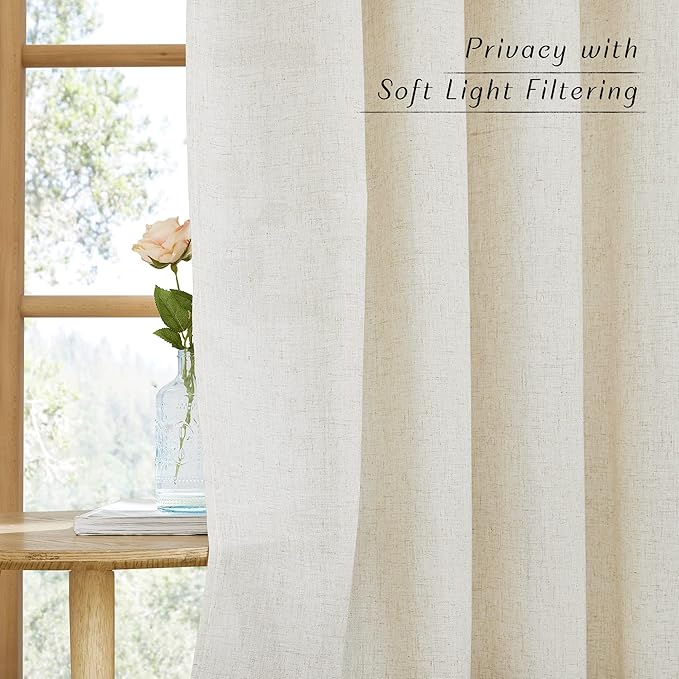 NICETOWN Natural Linen Curtains - Image 4