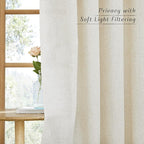 NICETOWN Natural Linen Curtains Flax Texture - Image 2