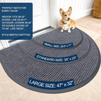 OLANLY Half Circle Front Door Mat 35x30, Waterproof Heavy-Duty Doormat | Grey - Image 2