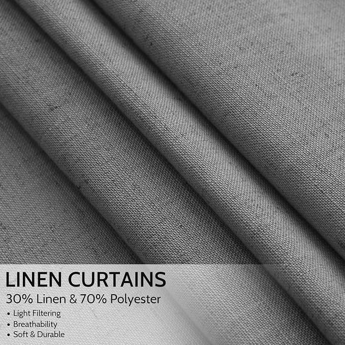 Blazer Grey Linen Curtains 72 Inch Long - Image 2