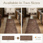 2x6 Brick Red Vintage Floral Washable Runner Rug - Image 10