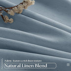 Dusty Blue 100% Black Out Pinch Pleated Linen 63 Inch Curtains - Image 2