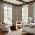 Deep Flax Pinch Pleated Blackout 102 Inch Bedroom Curtains Dual Layer | - Image 8