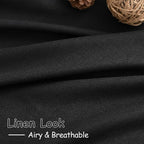 Extra Long Black Linen Curtains 108 Inches Long 2 Panels Set - Image 4