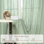 Short Linen Curtains 40 Inch Length - Image 9