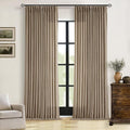 Semi Sheer Pleat Linen Light Brown Latte Farmhouse Curtains 96 Inches Long | by Twodrapes