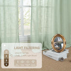 Fresh Green 72 inch Linen Textured Curtains - Image 4
