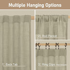 36 Inch Length Linen Semi Sheer Curtains - Image 3