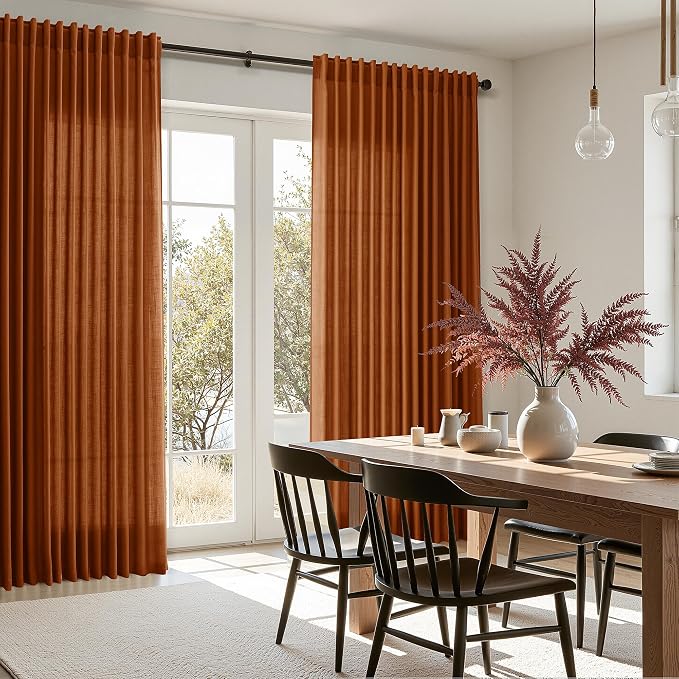 Rust Linen Curtains 96 Inches Long - Image 8