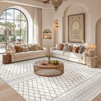 cotiled Boho 10x12 Area Rug for Living Room: Large Moroccan Washable Rug | - Image 5