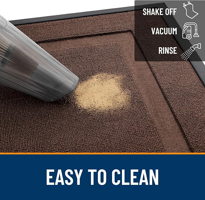 OLANLY Front Door Mat Outside 47x32, All-Season Heavy-Duty Rubber Doormat | - Image 5