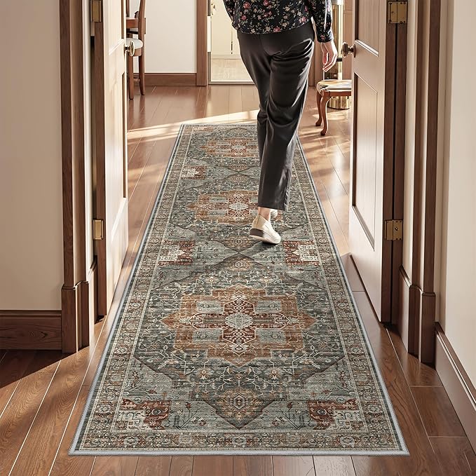 Kitchen Runner Rug Non Slip Washable Rugs 2.5x8, Carpet Runner by Restydon