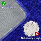 2x8 Bedside Area Rugs for Bedroom Soft Fluffy Shag Navy Blue Rug for Hallway - Image 4