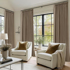 Latte 80 Inch Pinch Pleated Linen Blackout Curtains - Image 5