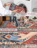 SERISSA 2'6"x14' Washable Non Slip Boho Runner Rug - Image 3