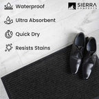 Front Door Mat, Indoor Outdoor Welcome Entryway Muddy Entrance, 36x24 Black | - Image 5