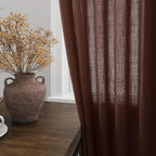 Rustic Brown Linen Curtains 72 Inch Length - Image 4