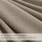 Deep Flax Greige Pleated Blackout Curtains 96 Inches Long 2 Panels | Room - Image 3