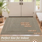 BEQHAUSE Dirt Trapper Door Mat 36" x 60", Non-Slip Washable, Light Beige | - Image 2