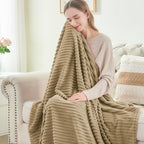 BEDELITE 3D Ribbed Jacquard Brown Blankets Queen Size - Image 3