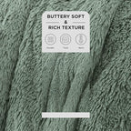 Bedsure GentleSoft Fluffy Sage Green Blankets Queen Size - Image 2